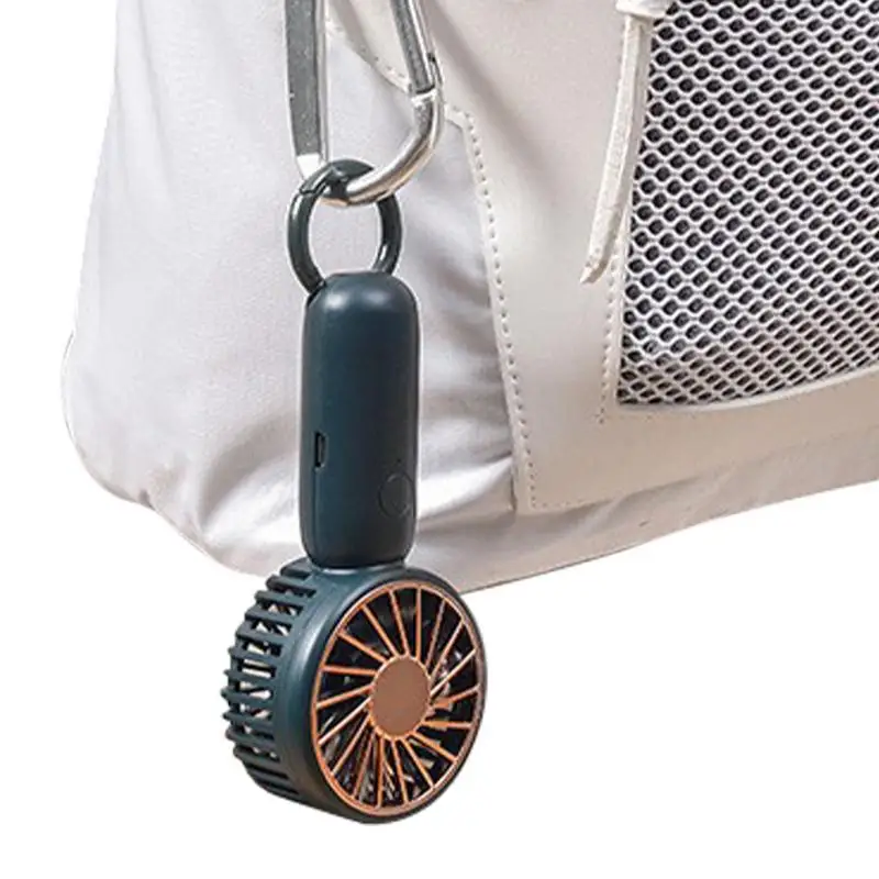 

Mini Fan Carabiner Clip On Fan Pocket Fan Portable USB Powered Fan 3 Speeds Enhanced Airflow Rechargeable Quiet For Hiking
