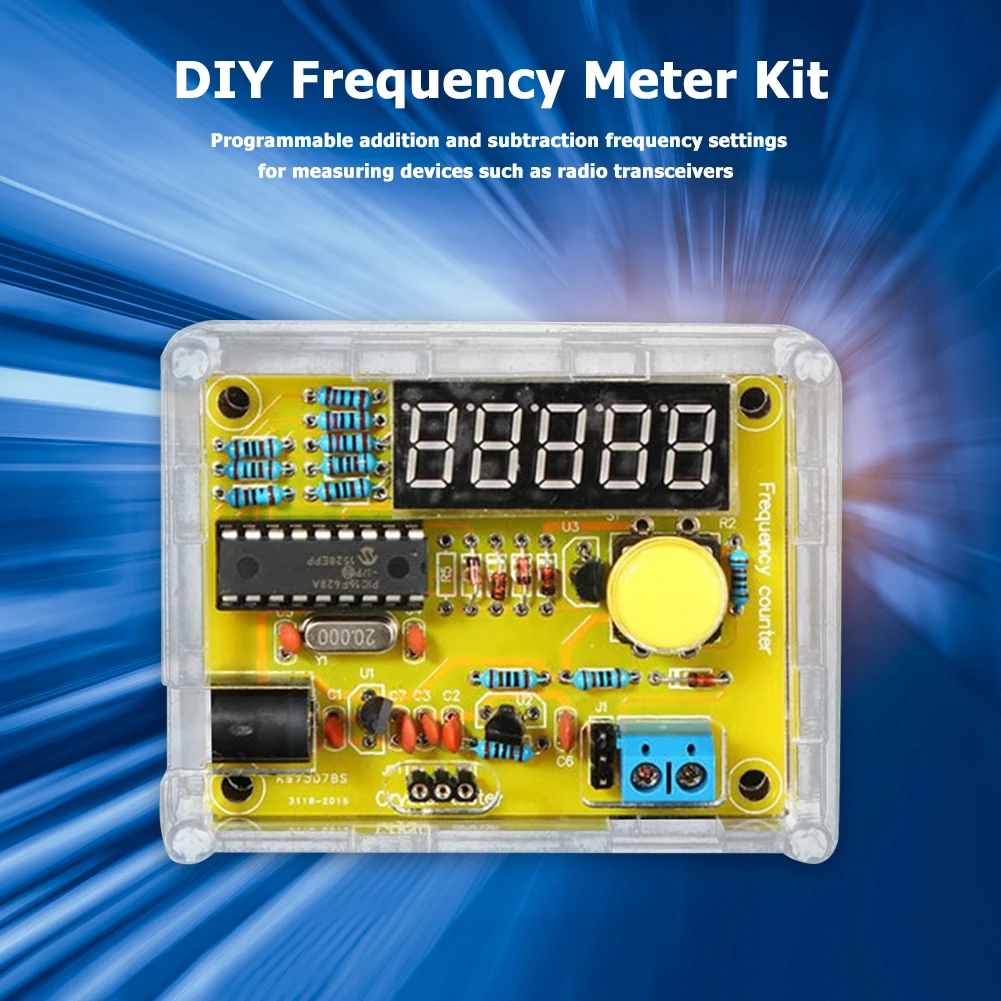 5 Digits Display Digital Frequency Counter Module 1Hz-50MHz Crystal Oscillator Frequency Counter Tester with Shell Case frequency counter tester frequency meter