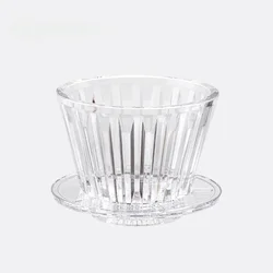 Premium Acrylic Pour Over Coffee Brewer Set - Cake Shaped, Reusable & Easy to Clean (White plastic)