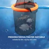 Fishing Basket Net Bag Collapsible Floating Fishing Net Portable Nylon Mesh Fish Shrimp Basket Landing Bucket Bait Net Storage 2