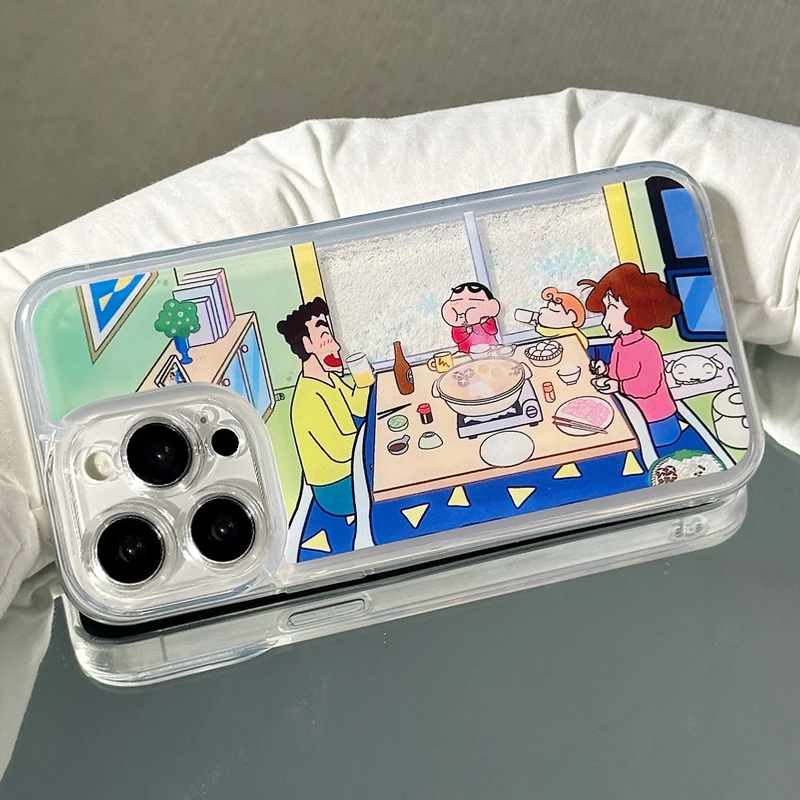 thumbnail image 1 of Crayon Shin-Chan Quicksand Phone Shell Kawaii Cute Cartoon iPhone 15 14 13 12 11 Plus Pro Max Decoration funda protectora para niñas, 1 of 4