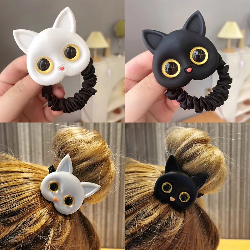 Women Cute Cat Hair Ties Rubber Bands Elastic Hair Bands Korean