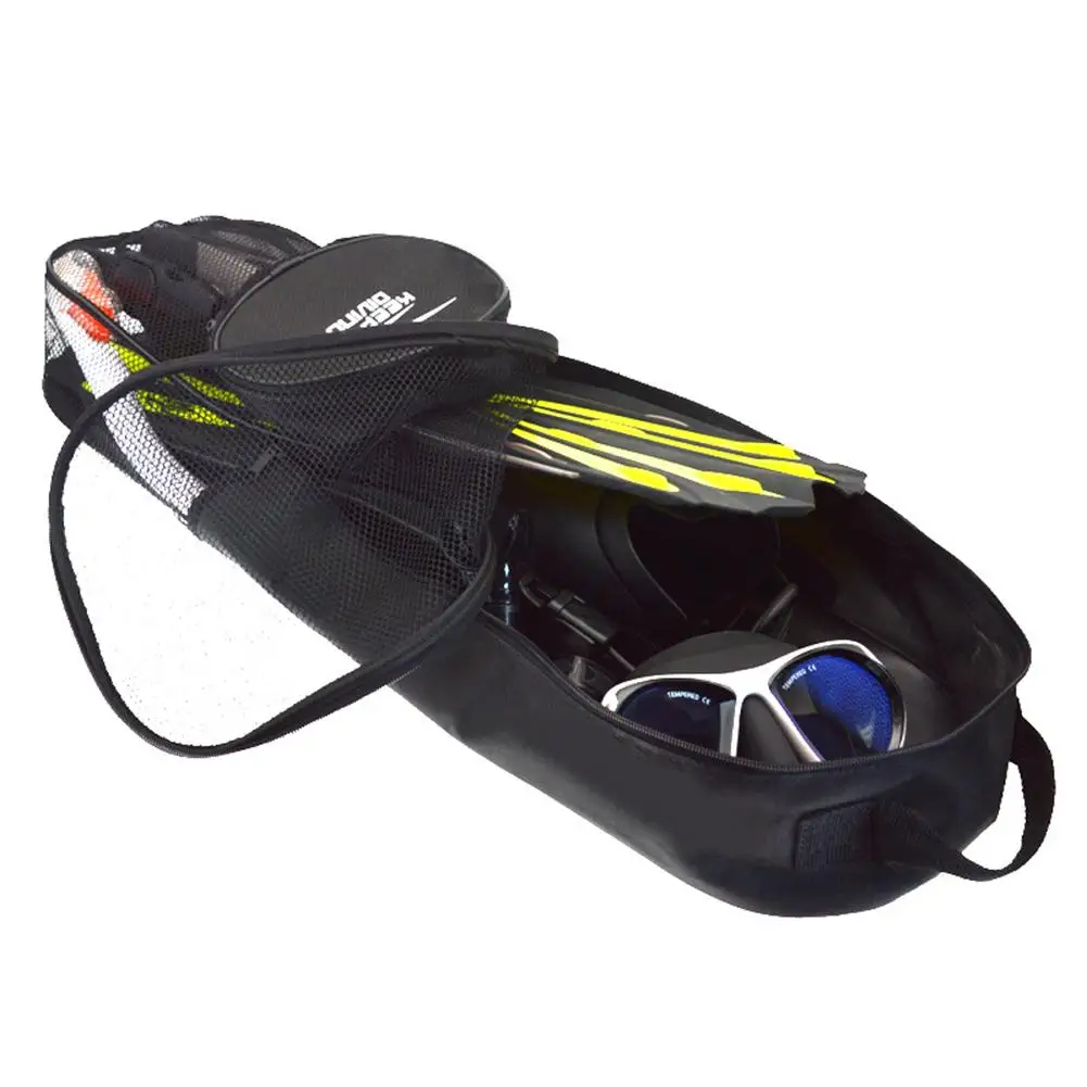 Portable Diving Bag Freediving Fin Bag With Pocket Adjustable Waterproof With Shoulder Strap For