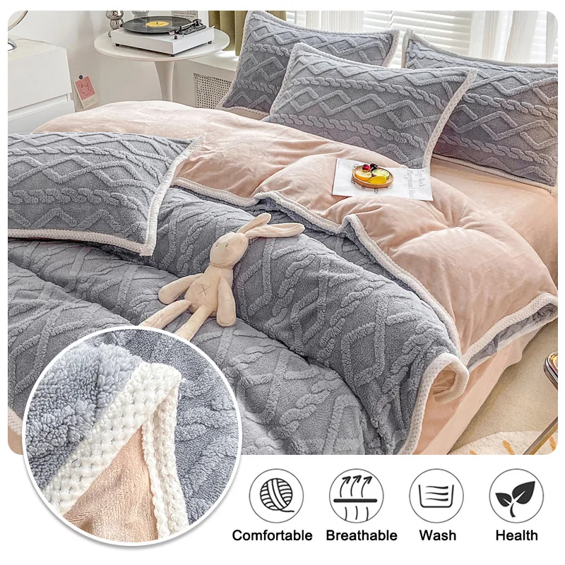 Winter Warm Blankets Fluffy Blanket for Bedroom Comfortable Blankets Soft Bed Covers Solid Color Autumn Bedspread Bed Suppiles 3