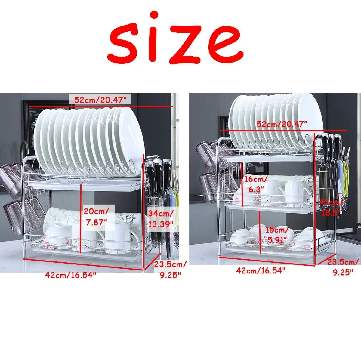 2/3 Tiers Dish Drying Rack Holder Basket Plated Iron Home Washing Great  Kitchen Sink Dish Drainer Drying Rack Organizer Black - Racks & Holders -  AliExpress