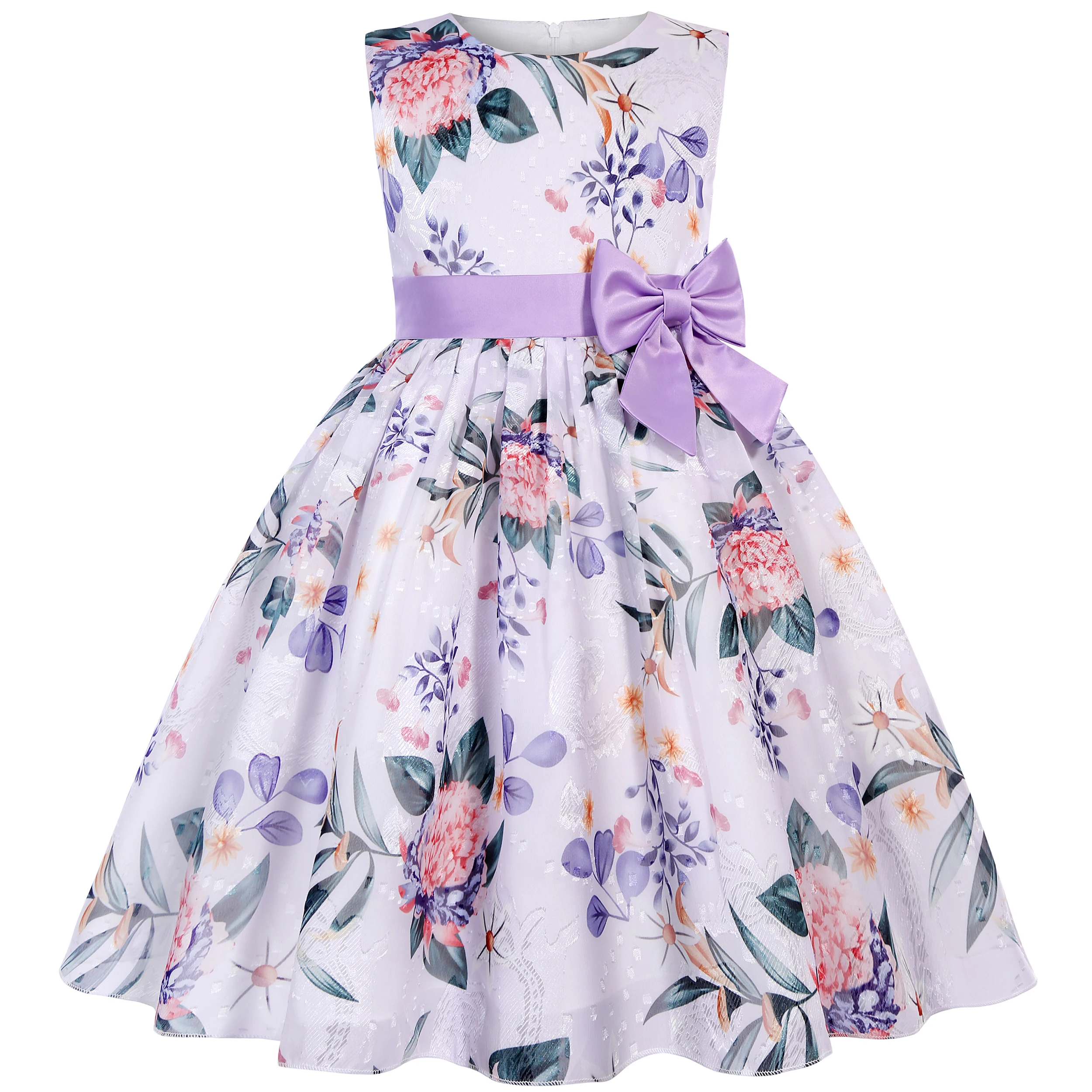Bridesmaid Dress for Girls with Bow Decoration Special Occasion Children's Flower Girl Costume Suitable for Wedding Banquet - 5