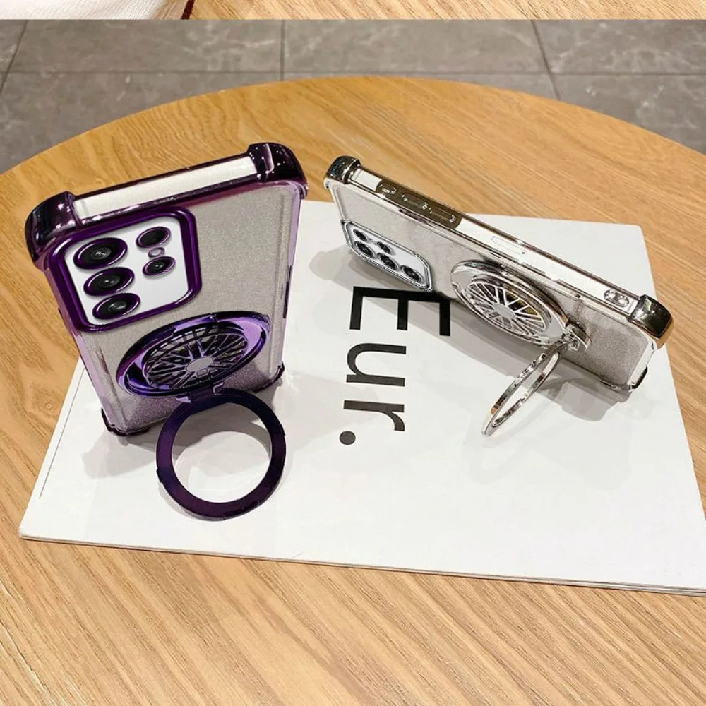 Electroplate Protective Phone Case with Ring Bracket Cover