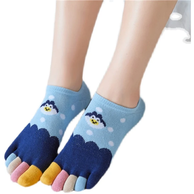 5 Toes Summer Five-finger Socks Ladies Cotton Thin Semi-invisible Boat Socks  Cartoon Cute Toe Cotton Socks Set - AliExpress