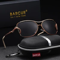 BARCUR-Lunettes de soleil polarisées vintage pour femmes, accessoires de marque à la mode, décontractées, en déclin, en métal, UV400 4