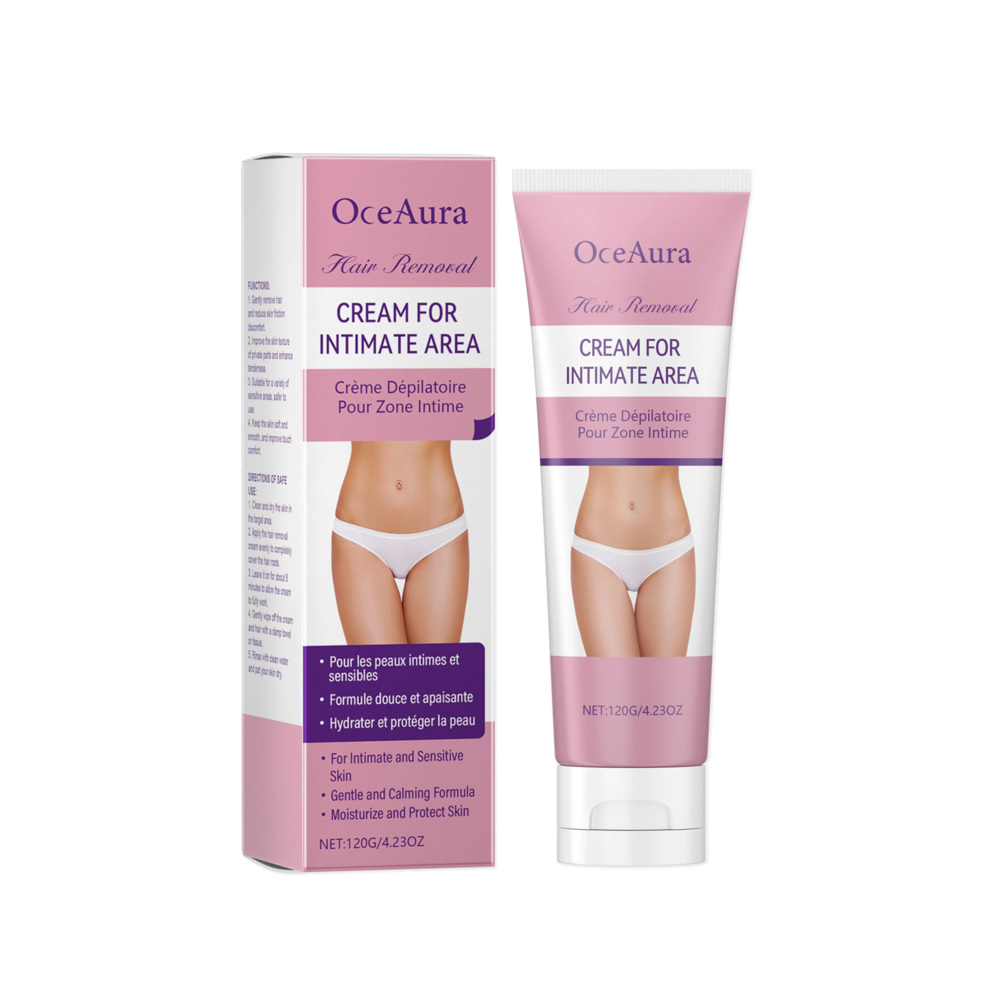 OceAura Unisex Gentle Hair Removal Cream - A Mild Cleansing, Moisturizing, Smoothing & Skin-Purifying Body Care Cream