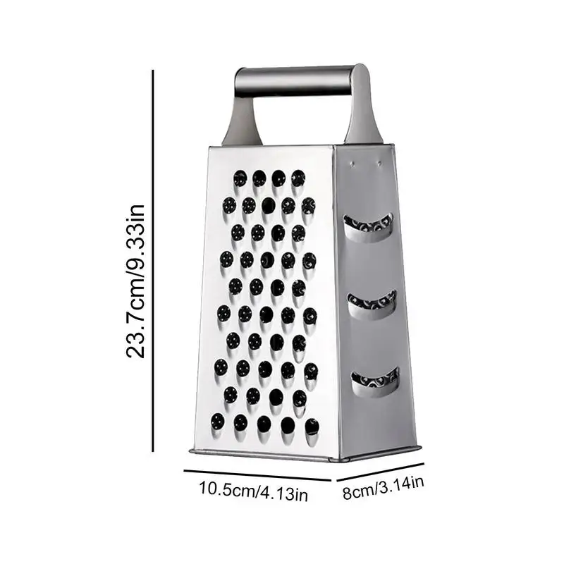 Four-side Box Grater Tower-shaped 9in Kitchen Slicer Multi-purpose  Stainless Steel with Container for Parmesan Cheese Vegetables - AliExpress