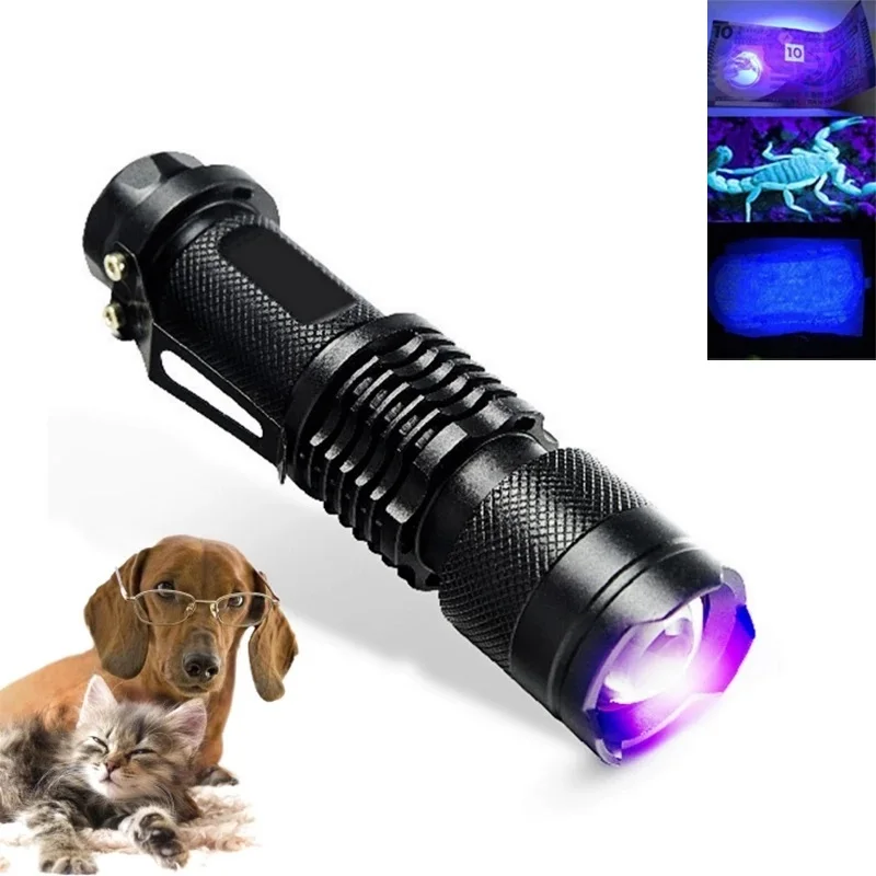 New Violet Torch Uv 395nm Cree Led Flashlight Purple Blacklight ...
