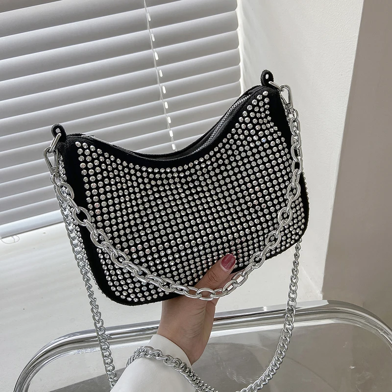 2022 Diamond Underarm Bags for Women  Summer New Quality Female PU Leather Luxury Designer Handbag Shoulder Messenger Bag Bolsos 