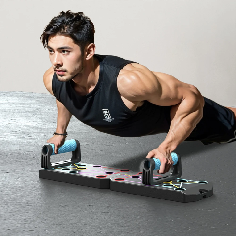 Folding Push-up Board Push-up Support Heavy Duty Floor Push Up Handle Non Slip Portable Fitness Equipment for Strength Training