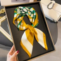 2024 70*70cm Kerchief Popular Print Headcloth Luxury Design Silk Scarves Fashion Sunscreen Muffler Square Shawl Bandanna Foulard 3