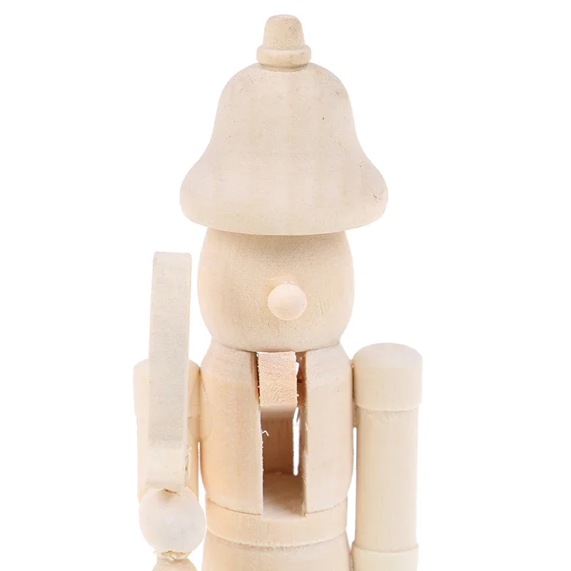 1Pcs/6Pcs Wooden White Embryo Nutcracker Doll Soldier Miniature Figurines Handcraft DIY Puppet Ornaments Home Decor Toy