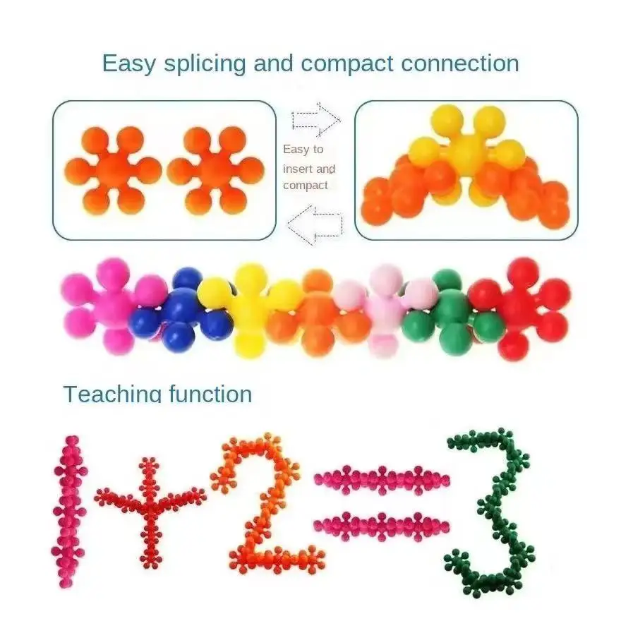 60/200PCS 3D Plum Building Blocks set Toys Snowflake Building Blocks Toys DIY Educational Puzzle Kids Boy Girl Gifts