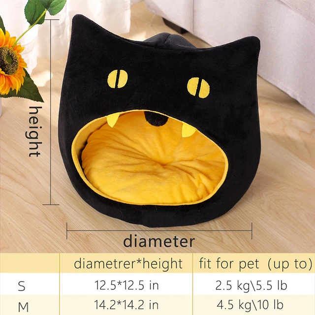 Cats Bed Halloween Goods Warm Houses and Habitats Winter Pet Christmas Puppy Accessories Dog All Kitten Supplies House Accessory 5