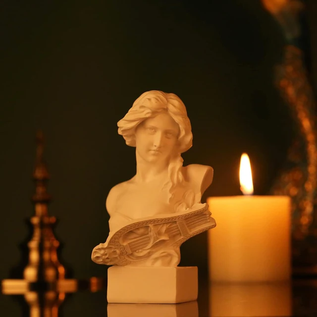 Statue de buste de mythologie grecque, décoration de déesse romaine, Figurines de croquis, Sculptures esthétiques pour salon, bibliothèque, bureau 3