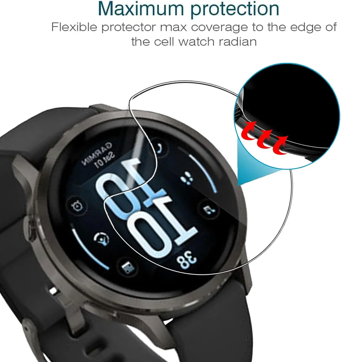 Soft Hydrogel Clear Protective Film - Full Screen Coverage, 3-Pack