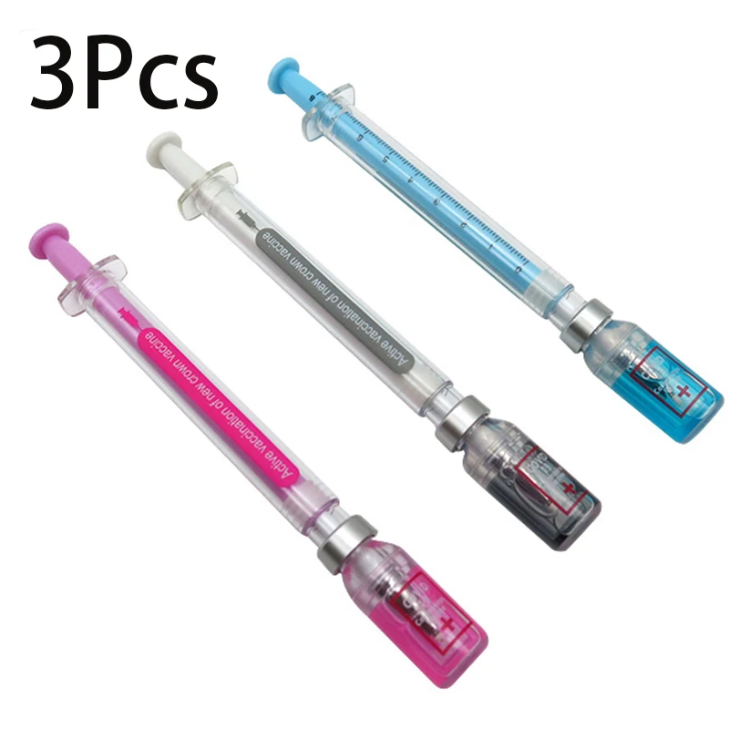 

3 шт., шприц, гелевая ручка, красивые шариковые ручки для подарка, школа и офис