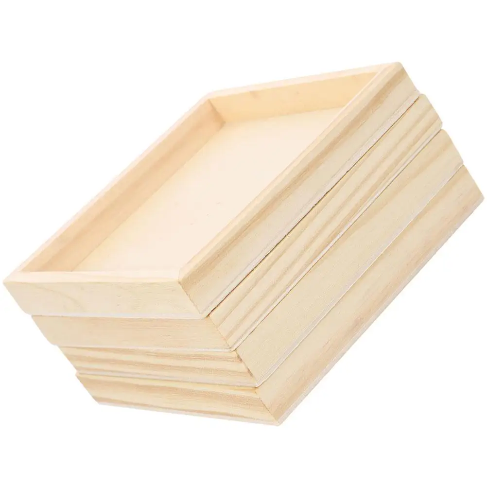 4 Pcs Puzzle Trays 12 3cm Wood Storage ganizer For 3D Puzzle Toy Blocks Sorting Unfinished Tray Eco Friendly Wooden 6