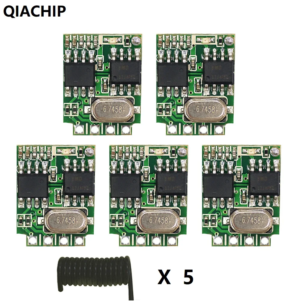 QIACHIP 5PCS 433mhz RF Receiver Learning Code Decoder Module 433 mhz ...