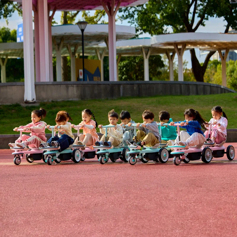Children's Fitness Rowing Car,Hand-pulled Three-wheeled Bicycles,Can Sit on The Rocking Luminous Bicycle Toy Children's Tricycle