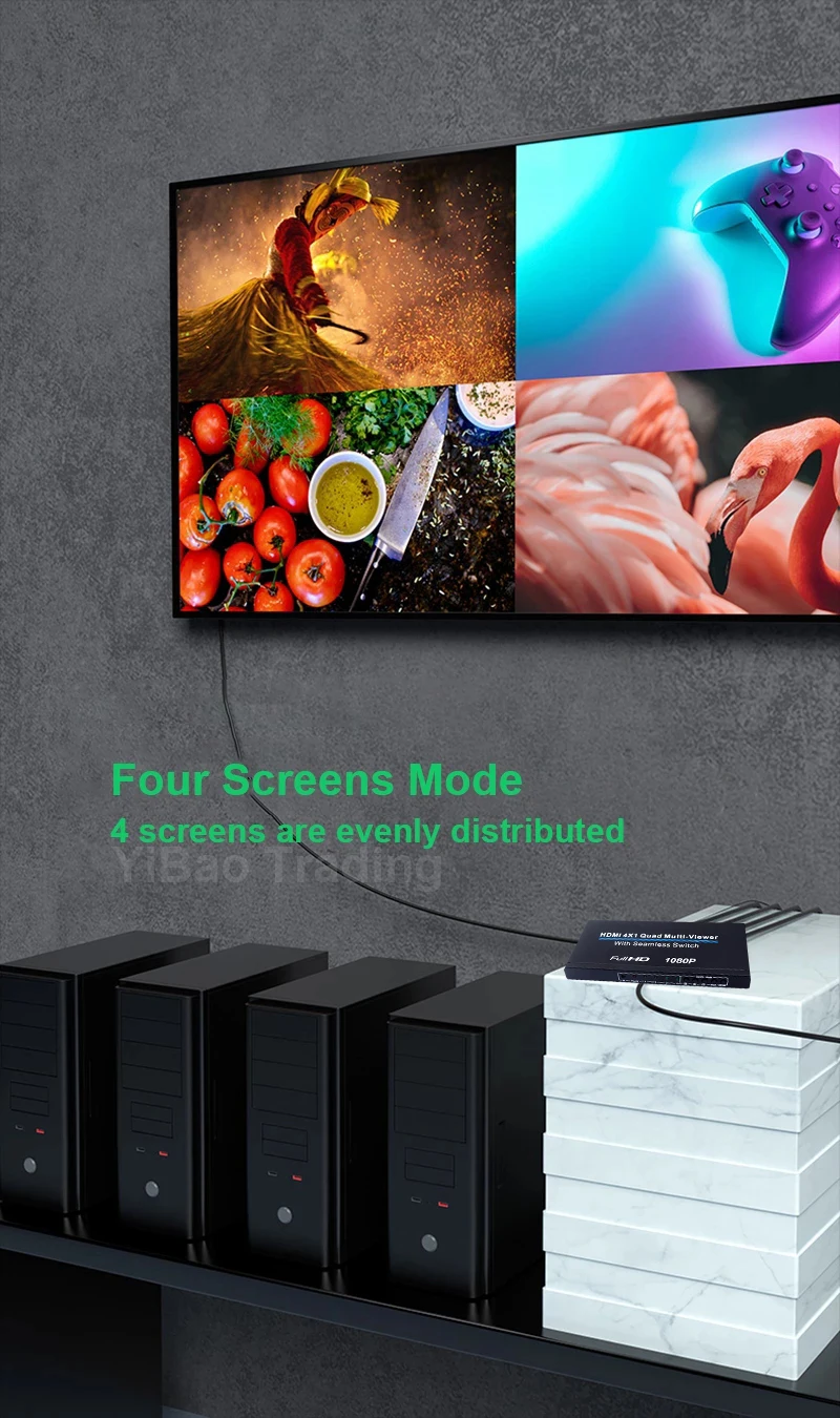 4x1 HDMI Ƽ   ũ ÷ Ƽ  Ȱ ġ 1080p 4 1 4 ä ũ 1  4 ġ