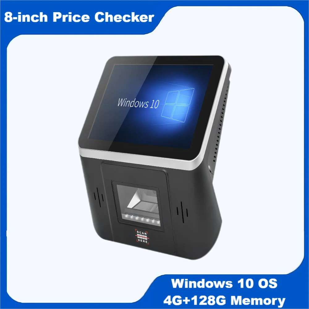 

8 Inch Windows Price Checker Cj80 With Barcode Qr Code Reader Wall Mounted Pos Terminal Touch Screen Price Checking Wifi Rj45