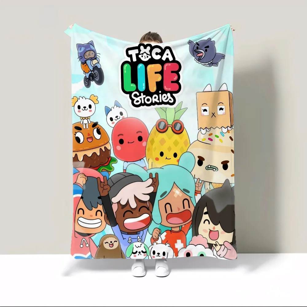 Toca Life Worlds 봉제 담요, 킹 사이즈 홈 인테리어, 비치 타올, 털 담요, 침대용, 푹신한 격자 무늬, 고급 침구, 무릎