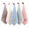 1Pcs 25x25cm 100% Cotton Cartoon Animal Embroidered Small Square Towel Baby Hand Wash Face Towel 1