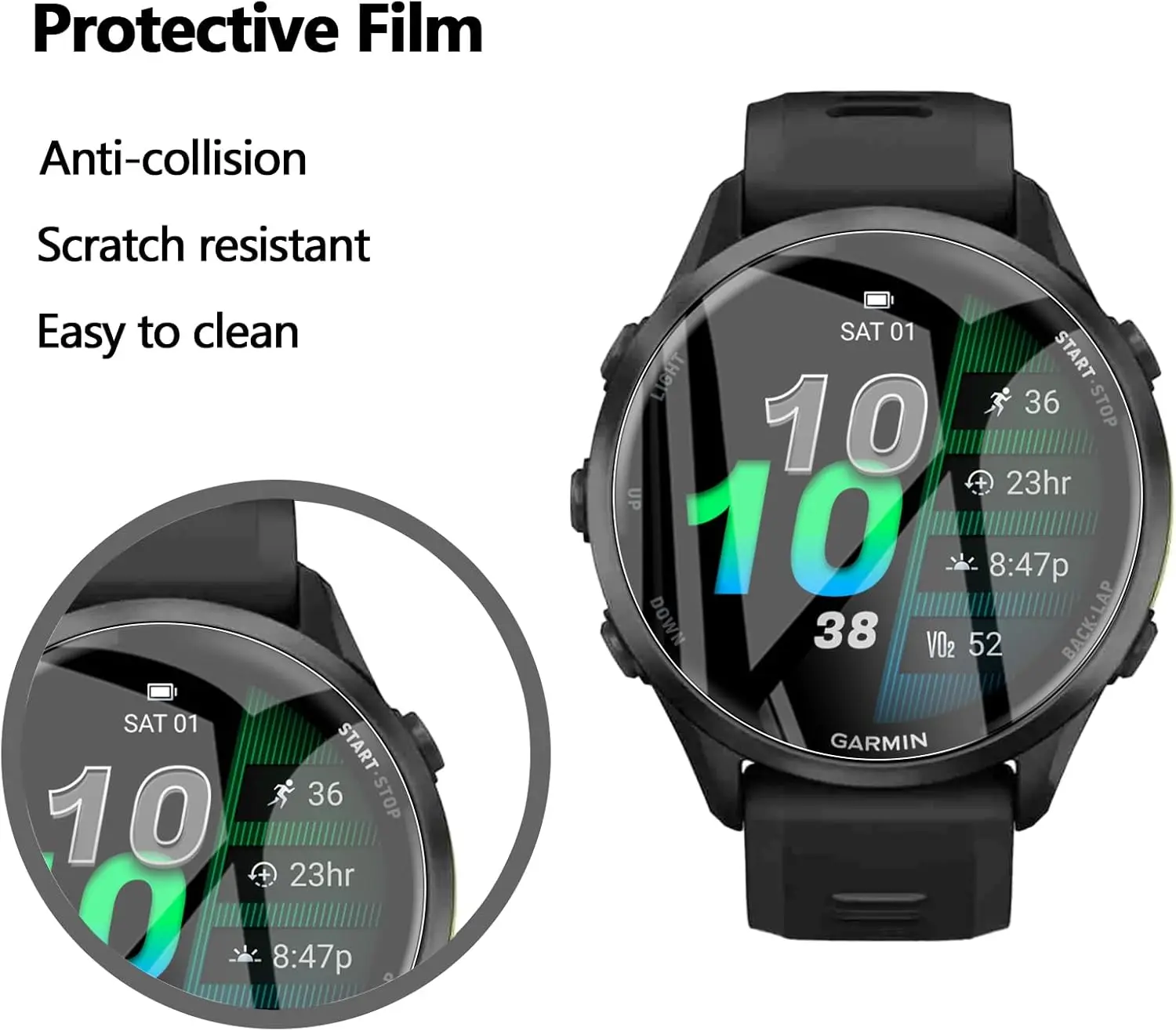 Garmin Forerunner 970용 화면 보호기 Garmin Forerunner 970용 강화 유리 긁힘 방지 보호 필름 액세서리