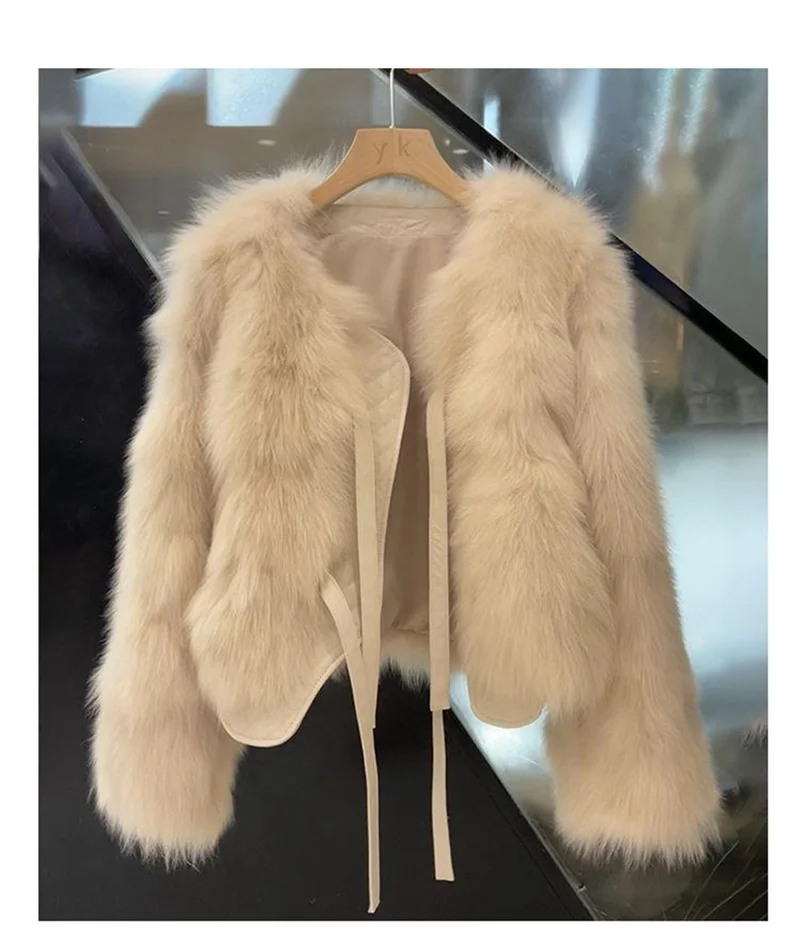 Fox Fur Grass Coat - Womens Short AutumnWinter Jacket 2024