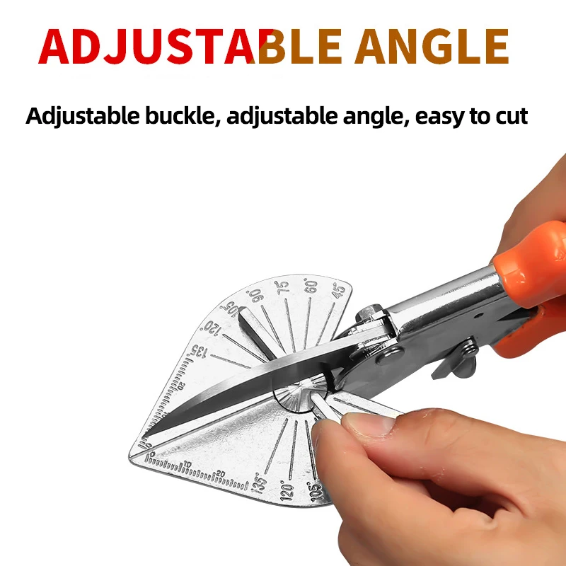 Miter Shears Adjustable 45 to 135 Degree Sharp Trunking Shears Multi Angle  Trim Cutter with 10 Replacement Blades Multifunctional Cutting Scissors for  Cutting Wood Plastic PVC 