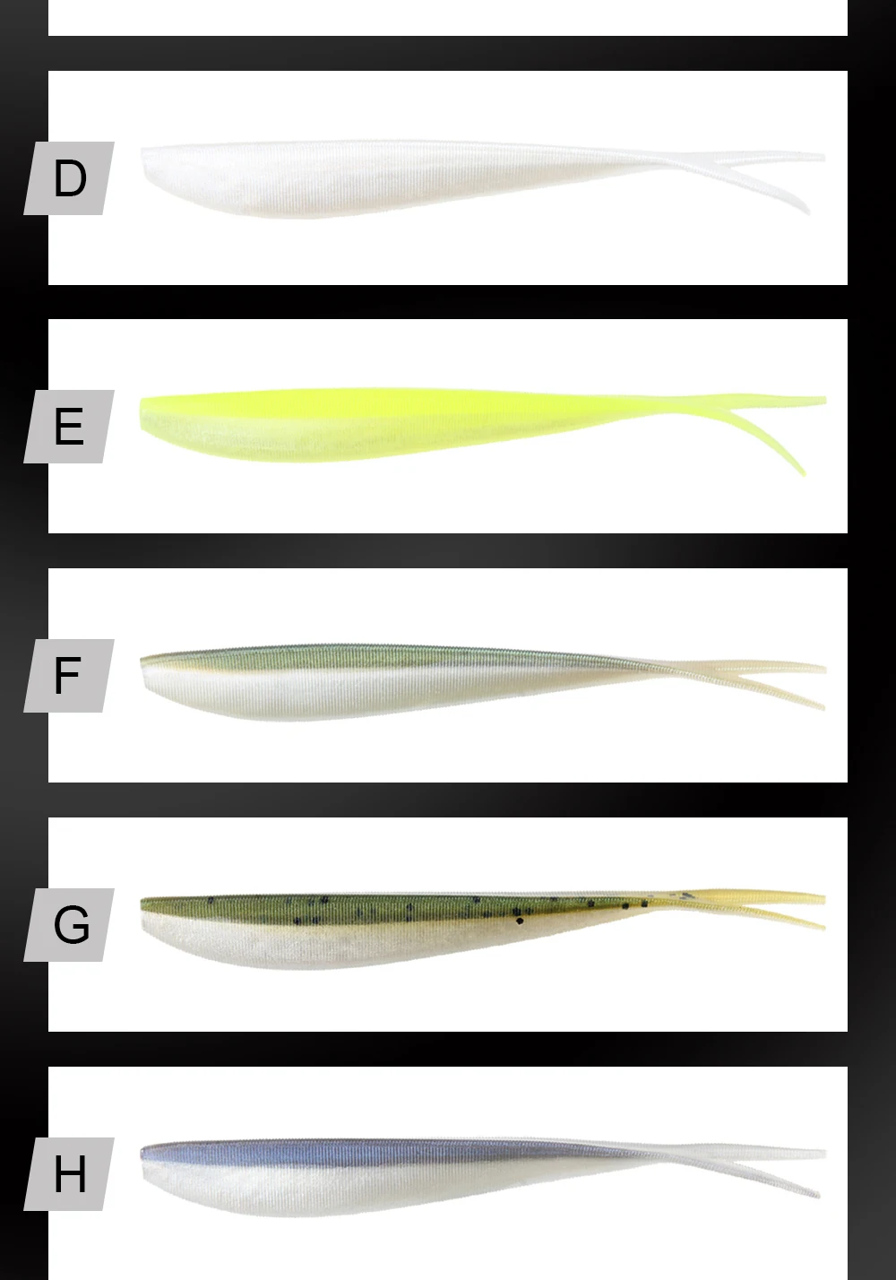 Spinpoler 2" 3" 4" weiche Angelköder Jerk Minnow Shad Drop Shot Soft Bait Swimbait Split Tail für Bass Forelle Pike Walleye Pesca – Detail 6
