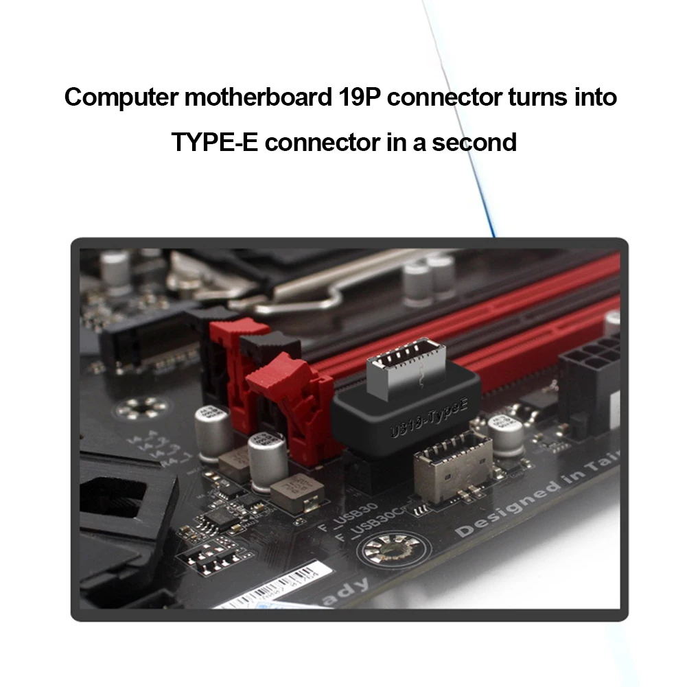 USB 3.0 90 도 컨버터, 19 핀, 20 핀, E 타입 컴퓨터 마더보드 헤더, 내부 헤더-E 타입 어댑터 커넥터