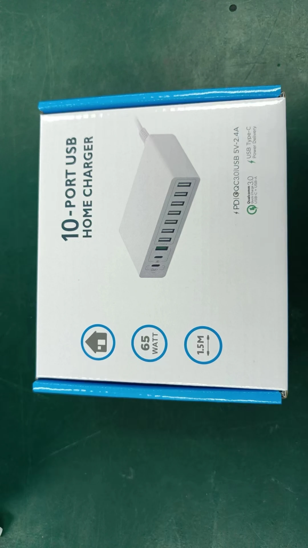 High-Speed 65W USB Charger with 10-Port Quick Charge 3.0 & Type C PD Fast Charging Adapter