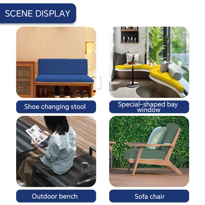 Blinhdome Bench Cushion Non-Slip High Density Chair Cushion Swing Balcony Sofa Seats Pad Washable Cushion For Decor Sofa seat cushions