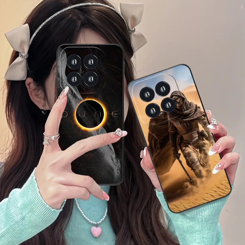 Luxury D-Dune Mobile Cell Phone Case For Xiaomi 14 13 12 11 10 9 T Ultra Lite Pro S Se X 5G Black Soft Phone Cover Funda