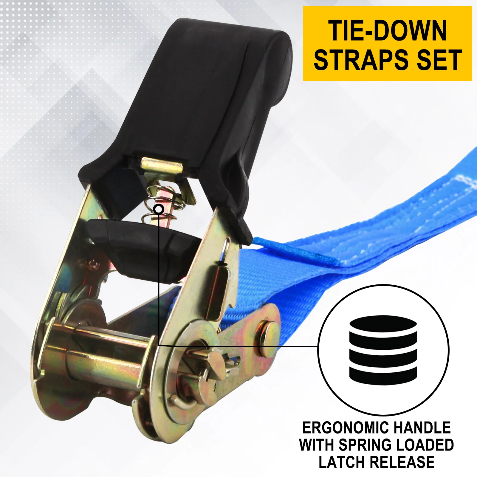 Portable Auto Luggage Lashing Strap Trailer Ratchet Tie Down Strap Hook Brake Binding Belt For Motorcycle Heavy-Duty