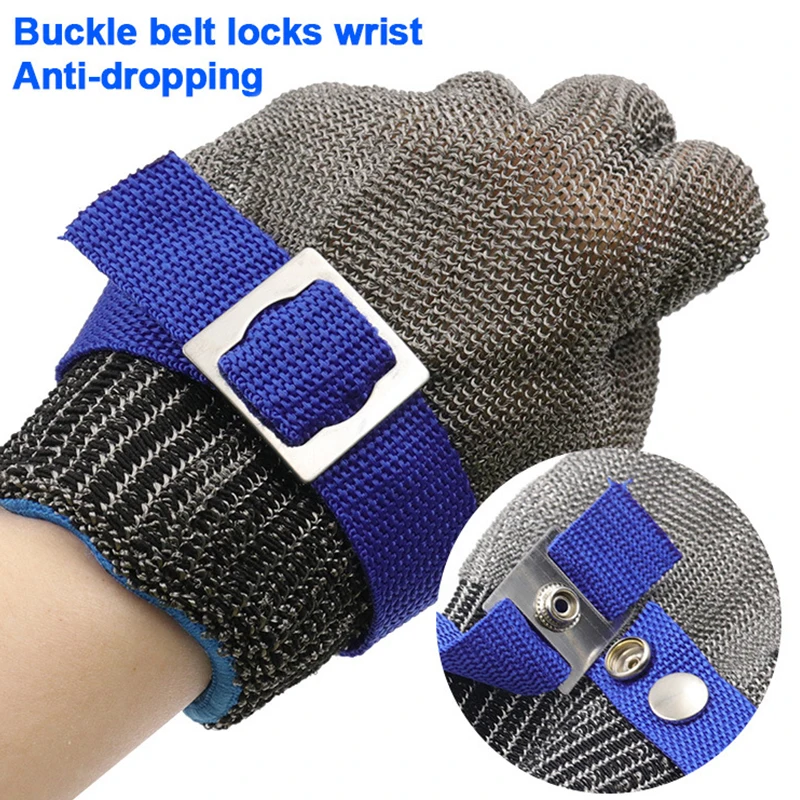Butcher Glove Stainless Steel Glove Cut Resistant Metal Mesh Chainmail Glove for Meat Cutting Chainsaw Work Cut Resistant Glove 2