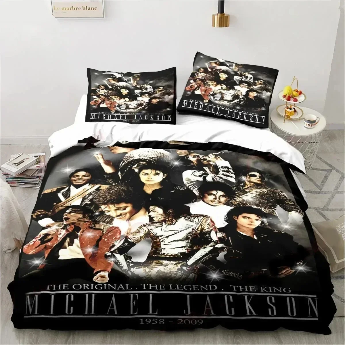 3D Printing Michael Jackson Bedding Set Pillowcase Comforter King Queen Size Boys Adult Duvet Cover Bed Set 4