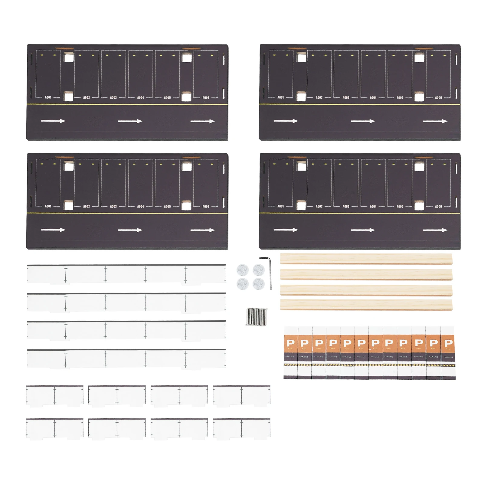 1:64 Car Diorama Parking Lot Car Model Collection Display Cabinet Stand 4 Tier 24 Display Slots 6