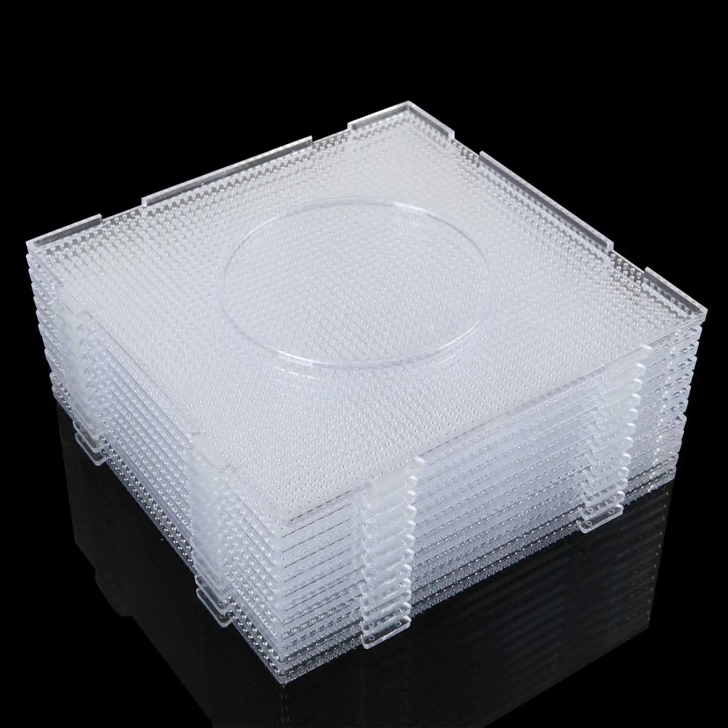 1/4/12PCS Mini Fuse Beads Pegboards 2.6mm Plastic Perler Bead Pegboard Square Board Large Clear Perler Hama Bead DIY Toys