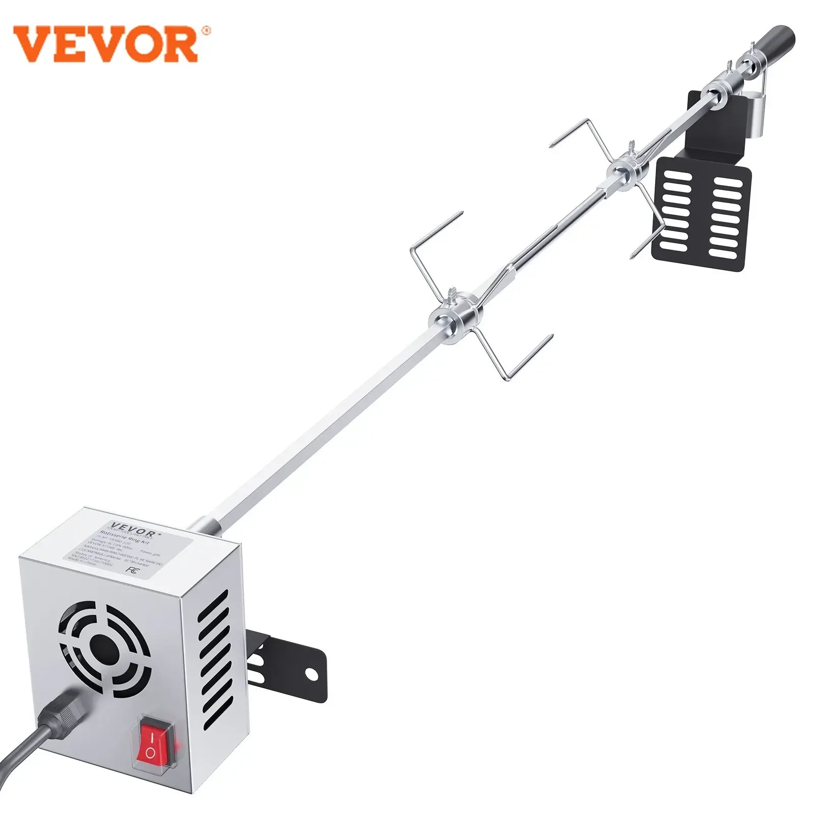 VEVOR Universal Grill Rotisserie Kit Electric BBQ Grill w/9W Motor, Stainless Steel Automatic Grilling Kit,Hexagon Spit Rod