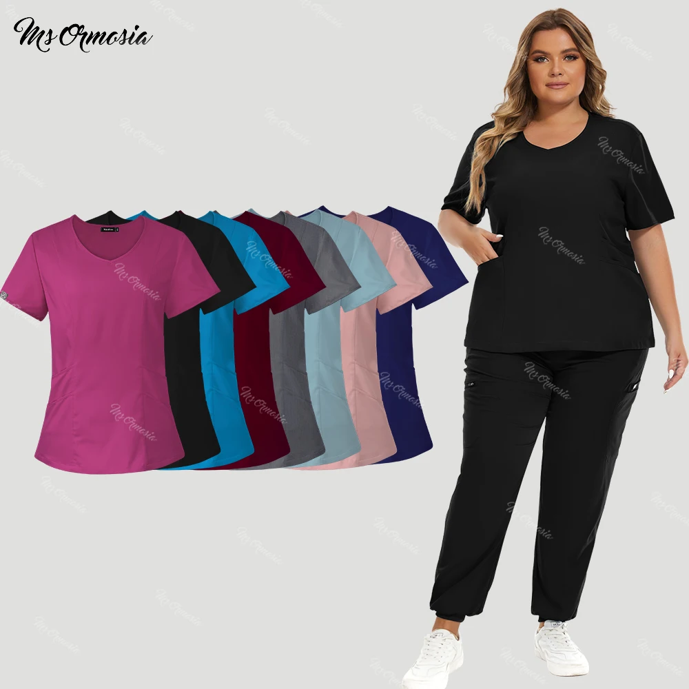 

Hospital Working Clothes For Women Medical Doctor Nursing Uniforms Jogger Suits Nurse Scrubs Set Short Sleeved Pharmacy Workwear