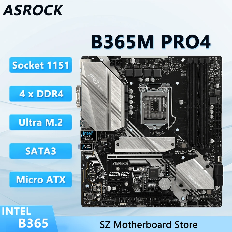 マザーボード ASRock B365M PRO4 Intel Core i5 9600K Amazon.com