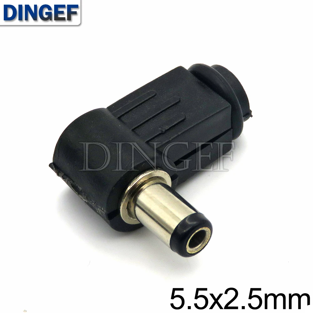 5PCS/lot 5.5x2.1mm 5.5x2.5mm DC Plug 90 degree elbow Power Plug Wiring Assembly Welding Wire Type