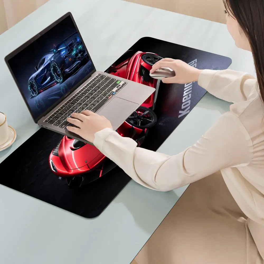 Koenigsegg Aesthetic Luxury Mouse Pad Large Anime Desk Mat Luxury Desktop Cartoon Gaming Gamer Keyboard Office Computer Cushion